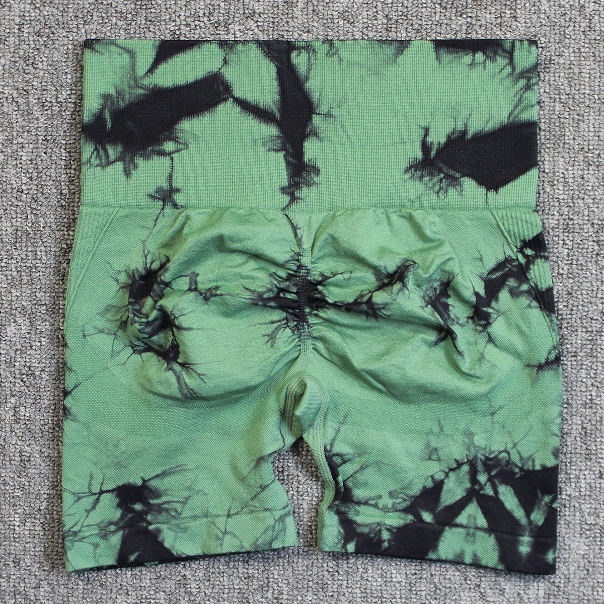 Seamless Smiley Tie-Dye Yoga Pants High Waist Peach Hip Tight Pants High Elastic Running Dance Fitness Yoga Sports Shorts