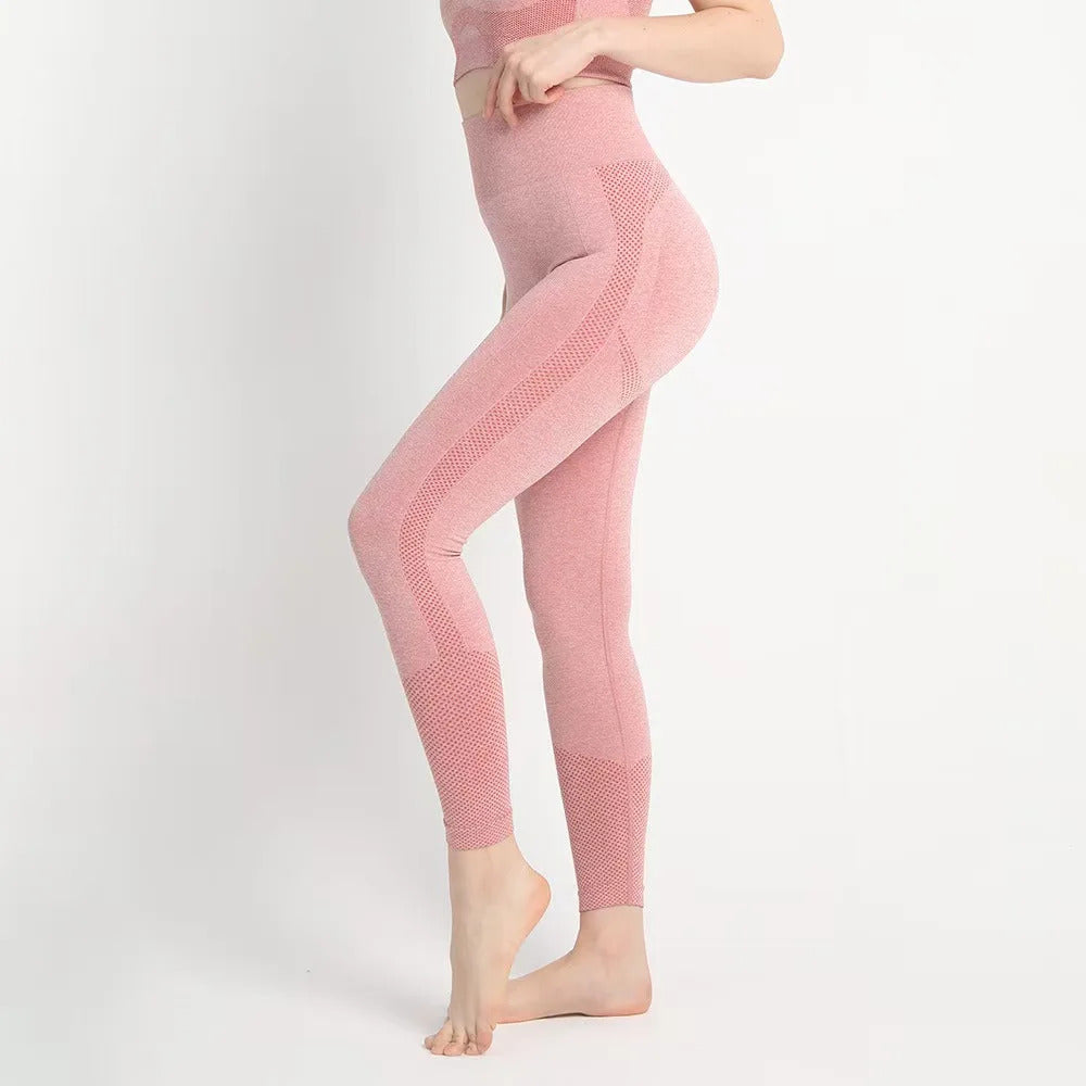 High elasticity hip lifting yoga pants with breathable holes for slimming and shaping gluteal muscles gym exercise
