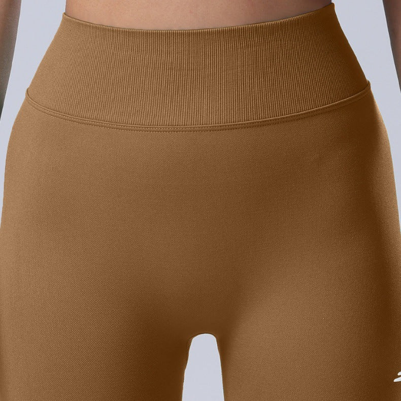 Seamless Rear V Waist Peach Hip Tight Fitness Summer Running Anti-walking Quick-drying Yoga Four-point Shorts