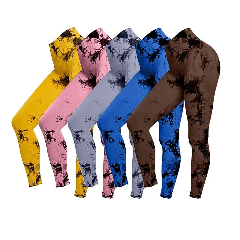 Tie Dye Yoga Pants Sport Leggings Women Seamless High Waist Push Up Woman Tights Fitness Workout Leggins Gym Clothing