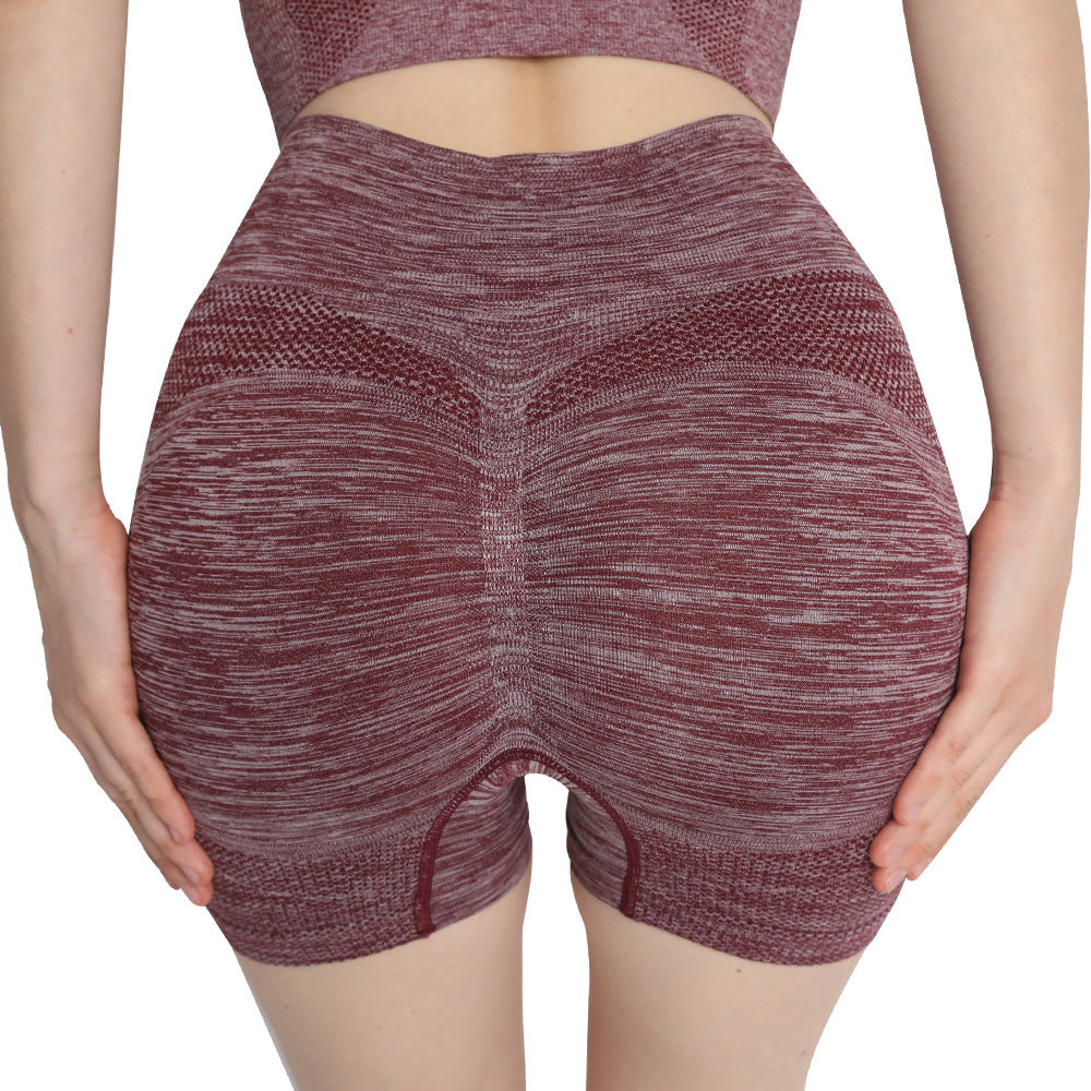 Seamless Peach Hip Fitness Yoga Pants for Women, High Waist, Butt-Lifting, Tummy Control, Quick-Dry, Anti-Run, Lightweight, Base Shorts