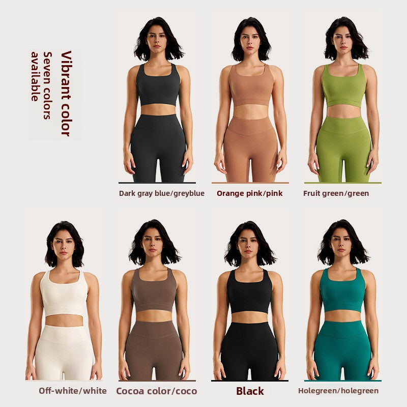 Sports Fitness Bra Yoga Running Underwear Women Shockproof Tight Breathable Casual Beauty Back Small Vest Fixed Integrated Cup