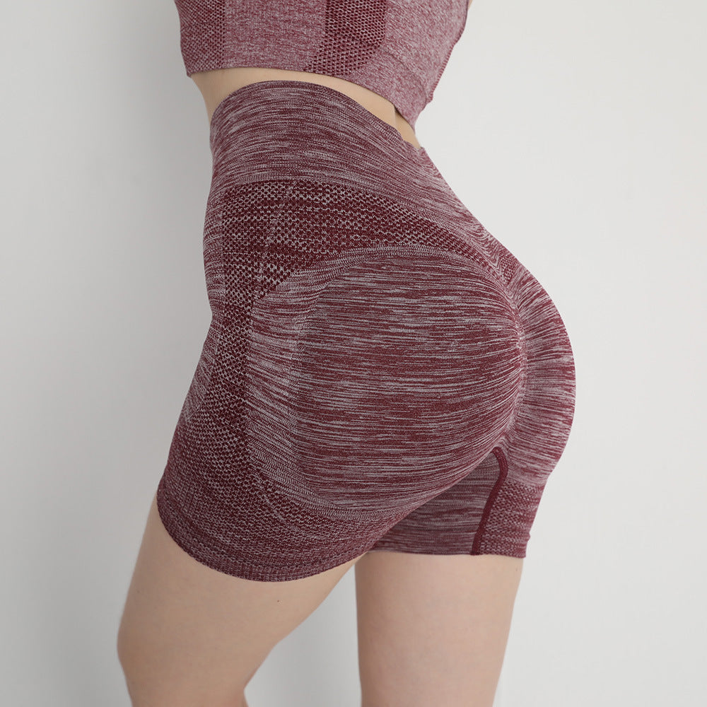 Seamless Peach Hip Fitness Yoga Pants for Women, High Waist, Butt-Lifting, Tummy Control, Quick-Dry, Anti-Run, Lightweight, Base Shorts