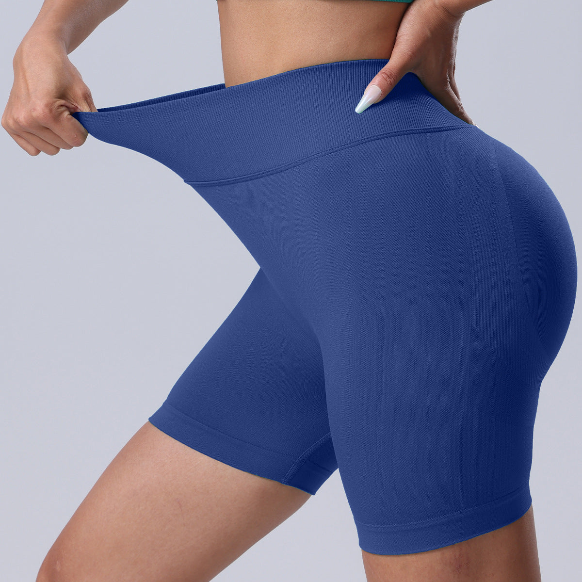 Seamless Rear V Waist Peach Hip Tight Fitness Summer Running Anti-walking Quick-drying Yoga Four-point Shorts