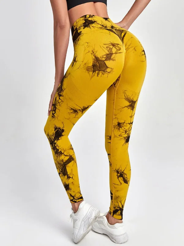 Tie Dye Yoga Pants Sport Leggings Women Seamless High Waist Push Up Woman Tights Fitness Workout Leggins Gym Clothing