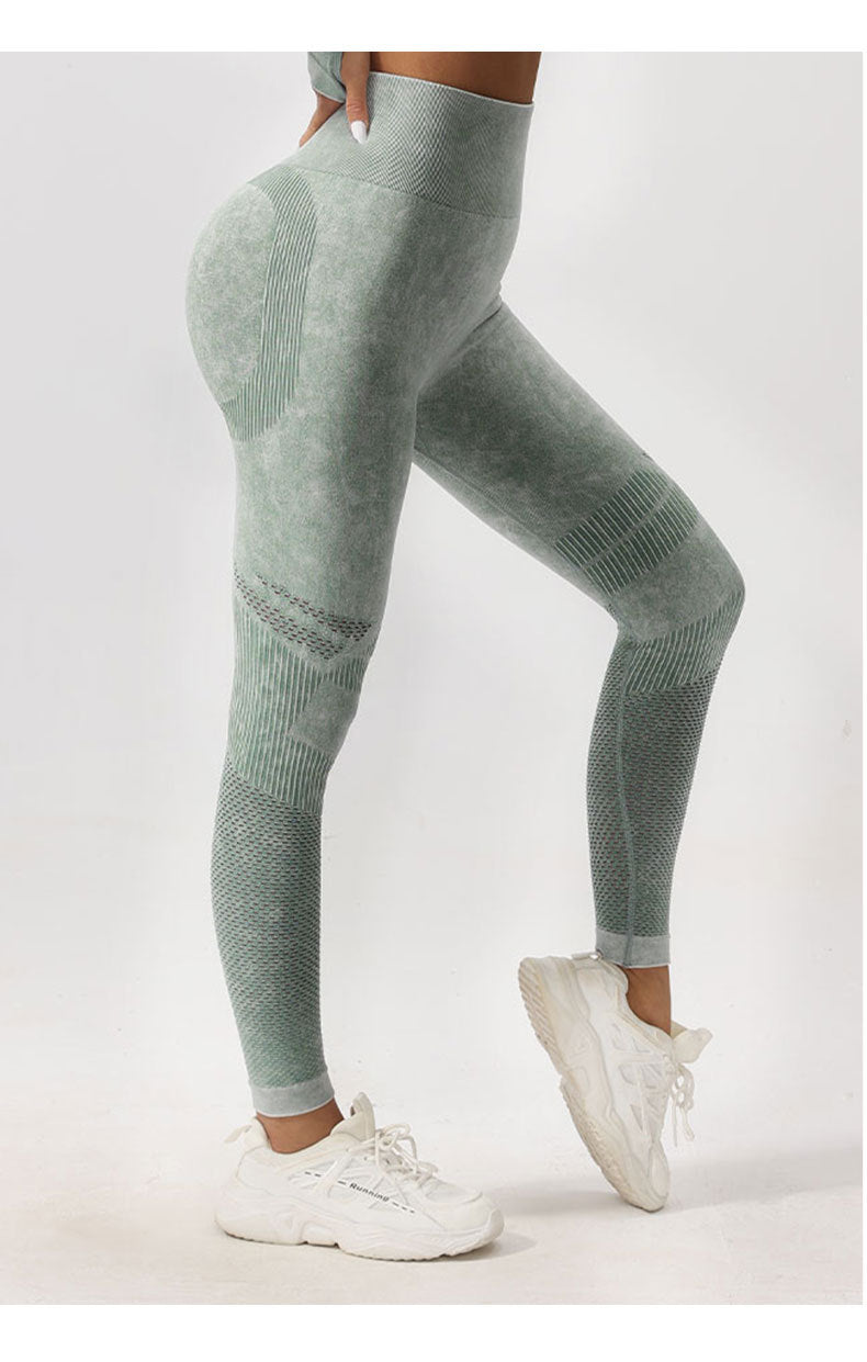 High Waist Peach Hip Lift Fitness Pants Washed Matte Tight Sports Yoga Pants