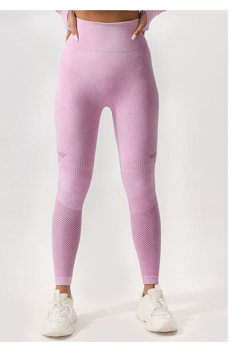 High Waist Peach Hip Lift Fitness Pants Washed Matte Tight Sports Yoga Pants