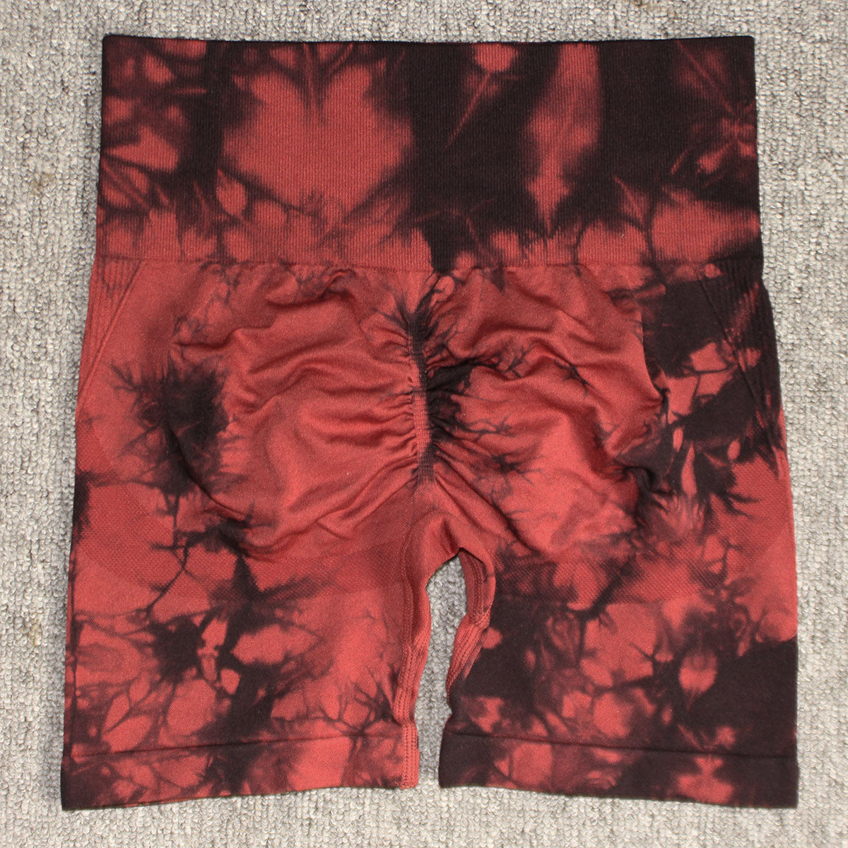 Seamless Smiley Tie-Dye Yoga Pants High Waist Peach Hip Tight Pants High Elastic Running Dance Fitness Yoga Sports Shorts