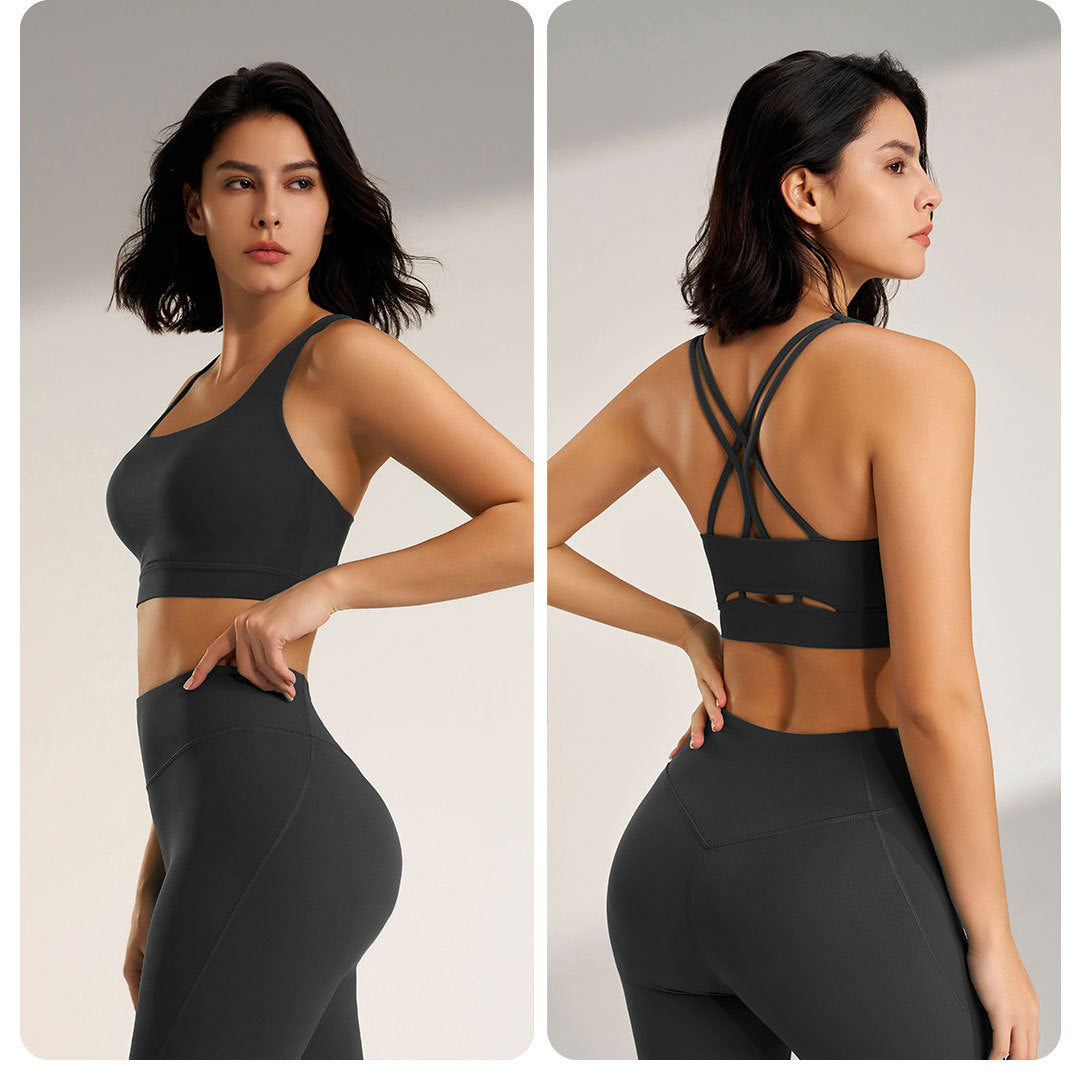 Sports Fitness Bra Yoga Running Underwear Women Shockproof Tight Breathable Casual Beauty Back Small Vest Fixed Integrated Cup