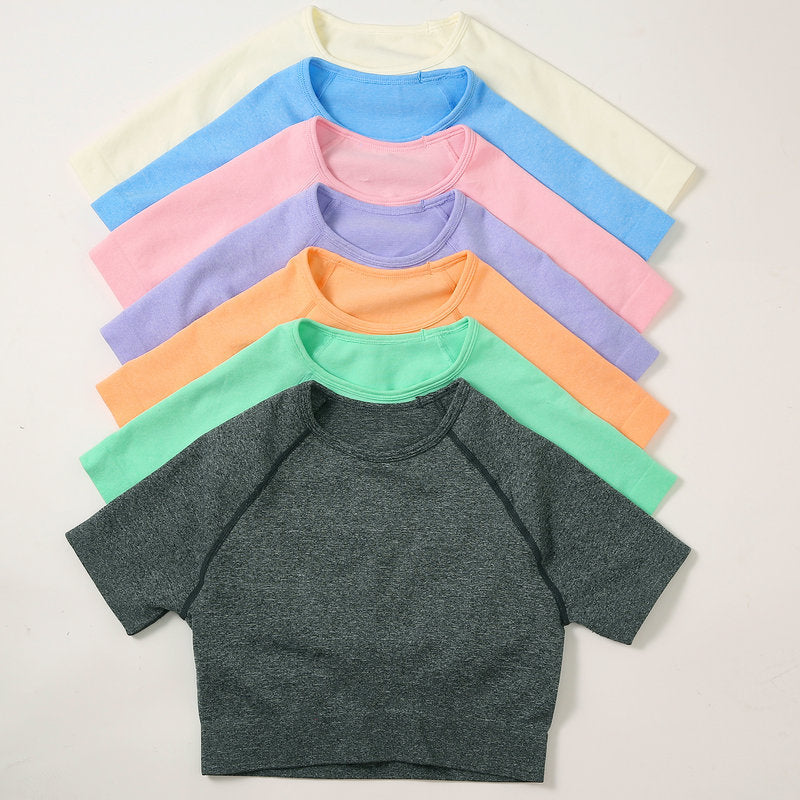 Yoga Clothing Set for Women Running Sports Short Sleeve T-Shirt Shorts Two-Piece Fitness Outfit