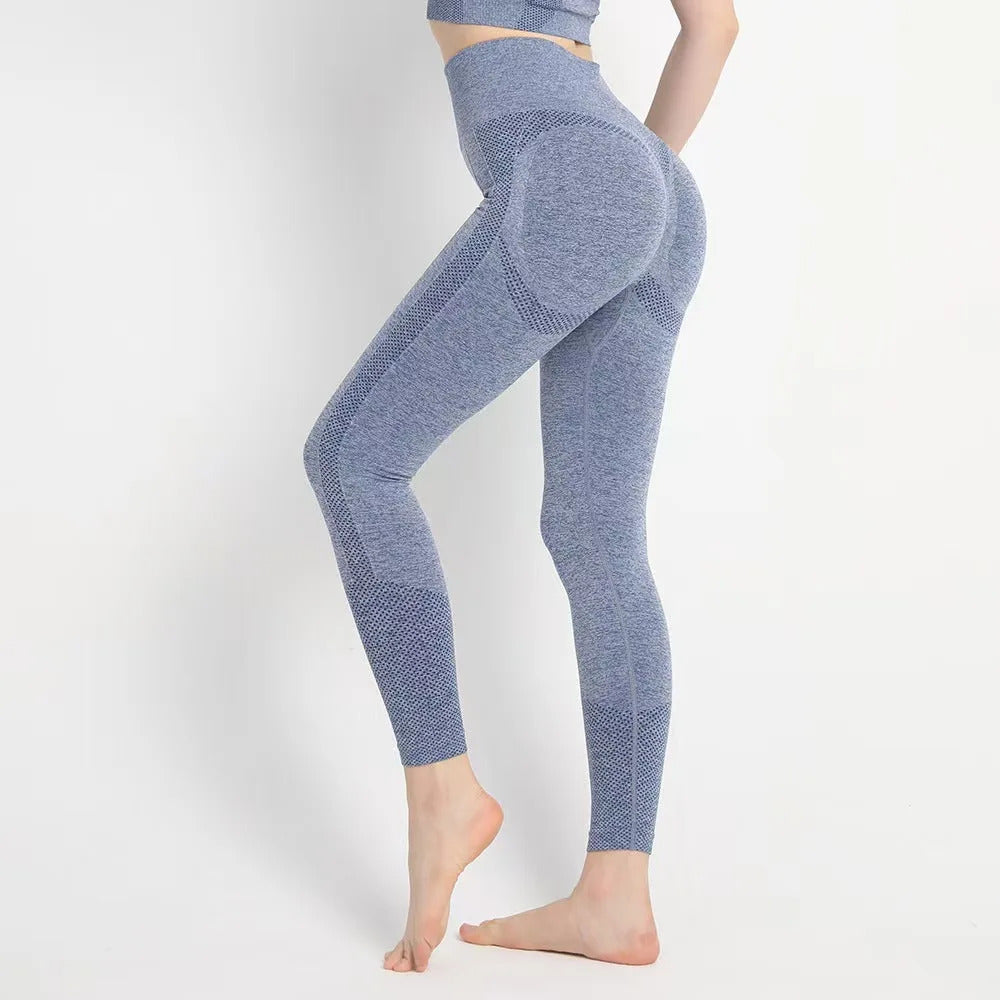 High elasticity hip lifting yoga pants with breathable holes for slimming and shaping gluteal muscles gym exercise