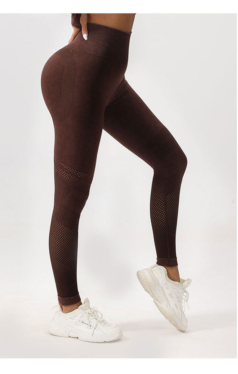 High Waist Peach Hip Lift Fitness Pants Washed Matte Tight Sports Yoga Pants