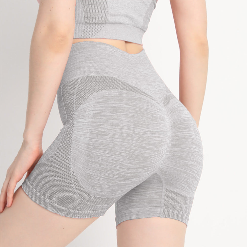 Seamless Peach Hip Fitness Yoga Pants for Women, High Waist, Butt-Lifting, Tummy Control, Quick-Dry, Anti-Run, Lightweight, Base Shorts