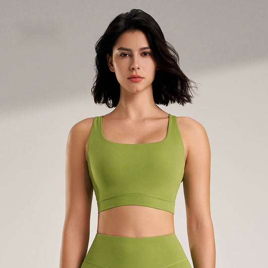 Sports Fitness Bra Yoga Running Underwear Women Shockproof Tight Breathable Casual Beauty Back Small Vest Fixed Integrated Cup