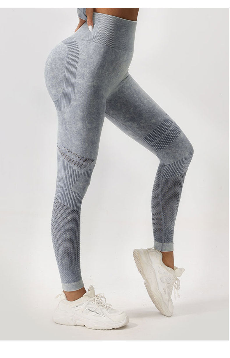 High Waist Peach Hip Lift Fitness Pants Washed Matte Tight Sports Yoga Pants