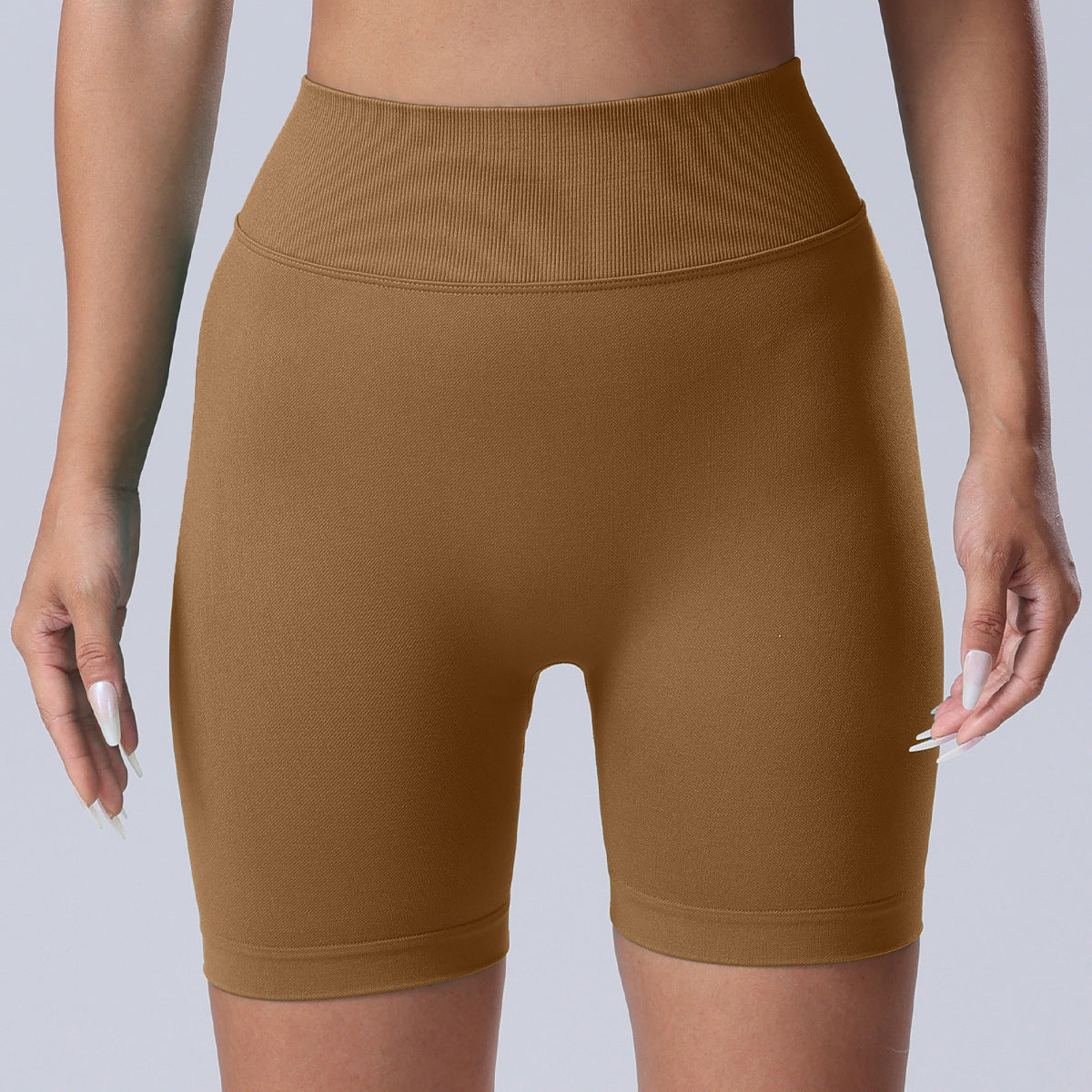 Seamless Rear V Waist Peach Hip Tight Fitness Summer Running Anti-walking Quick-drying Yoga Four-point Shorts