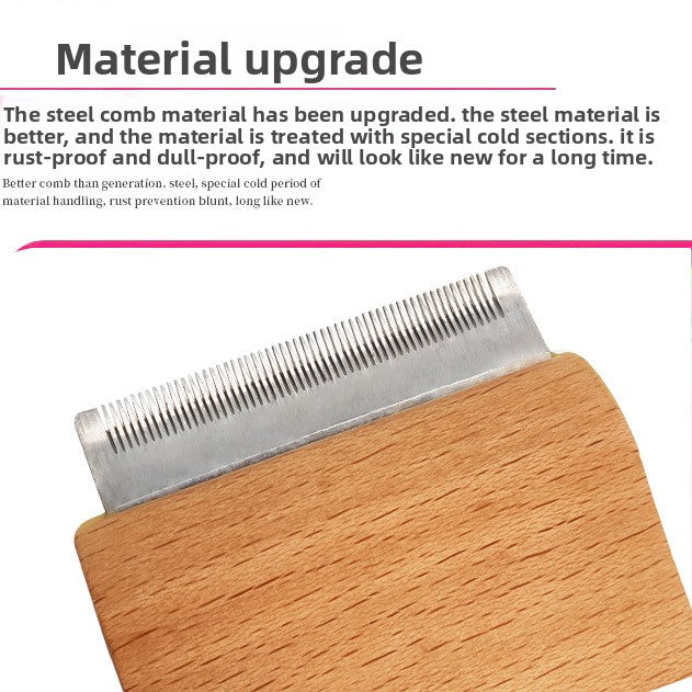 Pet Supplies Horse Grooming Brush Dog Hair Removal Comb Wooden Handle Stainless Steel Deshedding Needle Comb Horse Brush Cat Comb