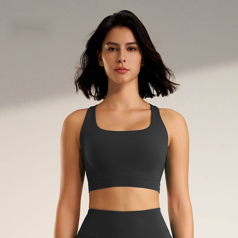 Sports Fitness Bra Yoga Running Underwear Women Shockproof Tight Breathable Casual Beauty Back Small Vest Fixed Integrated Cup