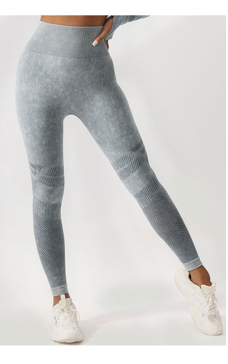 High Waist Peach Hip Lift Fitness Pants Washed Matte Tight Sports Yoga Pants