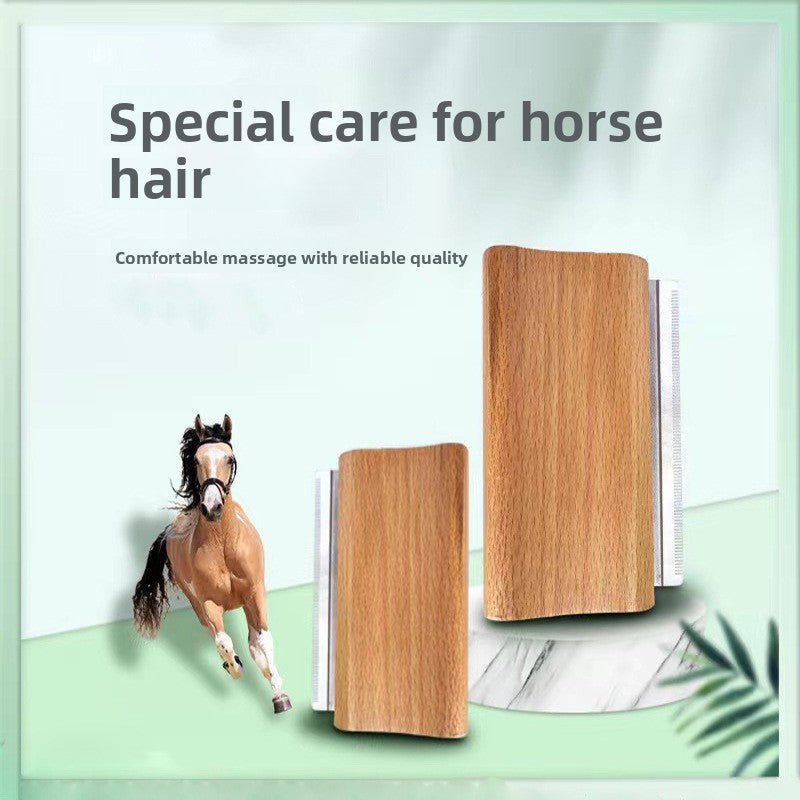 Pet Supplies Horse Grooming Brush Dog Hair Removal Comb Wooden Handle Stainless Steel Deshedding Needle Comb Horse Brush Cat Comb