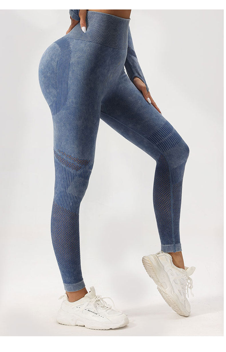 High Waist Peach Hip Lift Fitness Pants Washed Matte Tight Sports Yoga Pants