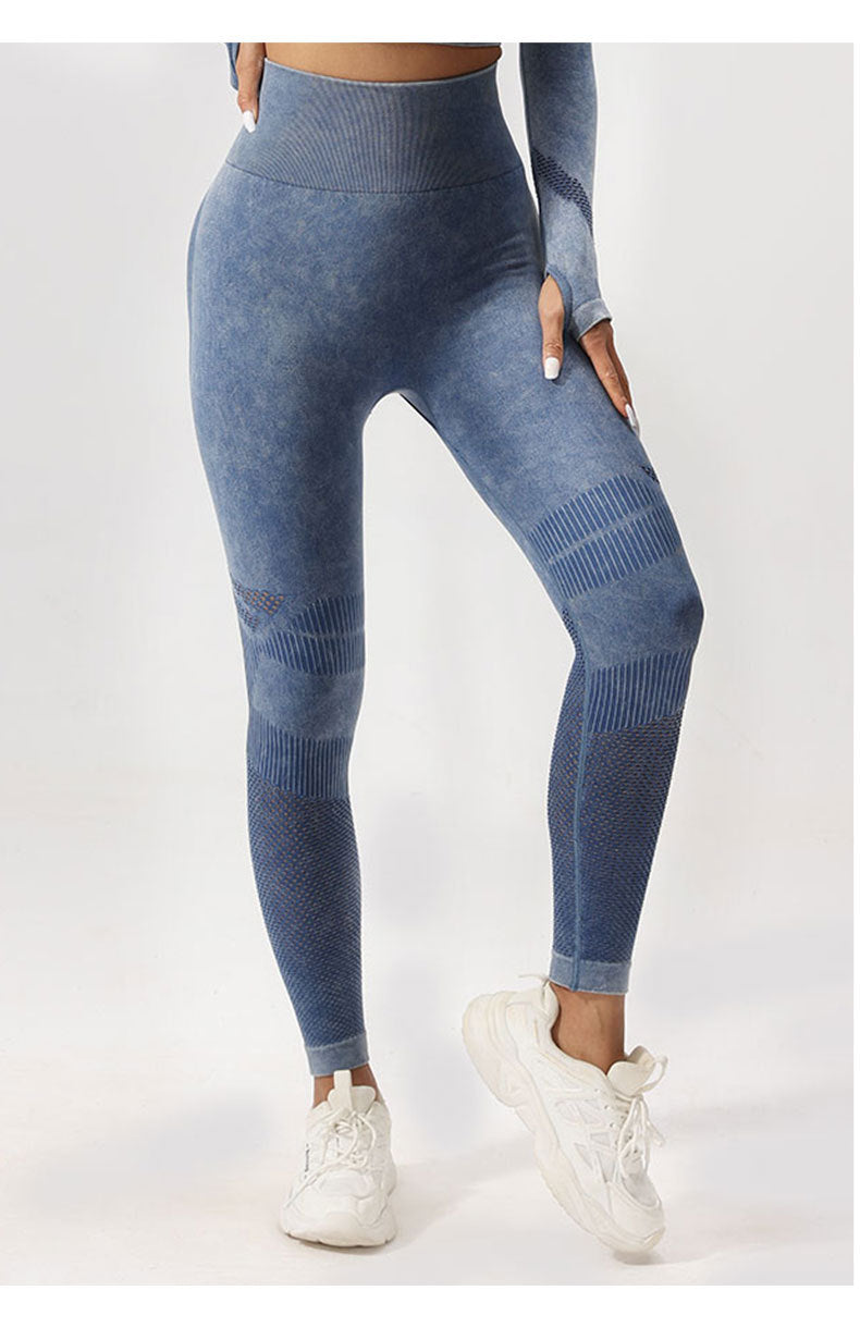 High Waist Peach Hip Lift Fitness Pants Washed Matte Tight Sports Yoga Pants