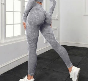 High Waist Peach Hip Lift Fitness Pants Washed Matte Tight Sports Yoga Pants
