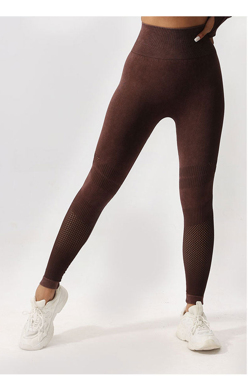 High Waist Peach Hip Lift Fitness Pants Washed Matte Tight Sports Yoga Pants