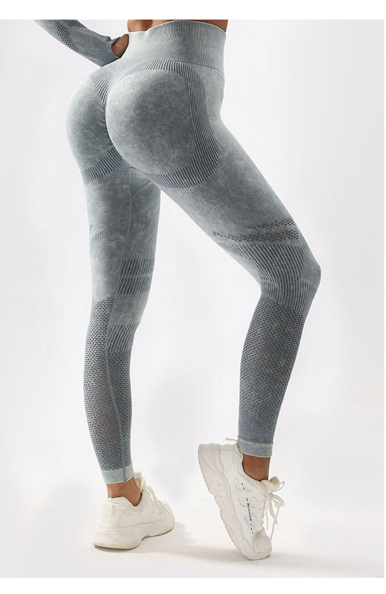 High Waist Peach Hip Lift Fitness Pants Washed Matte Tight Sports Yoga Pants