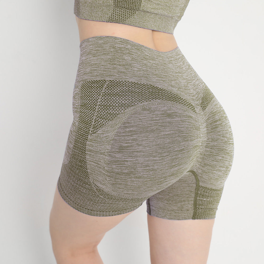 Seamless Peach Hip Fitness Yoga Pants for Women, High Waist, Butt-Lifting, Tummy Control, Quick-Dry, Anti-Run, Lightweight, Base Shorts