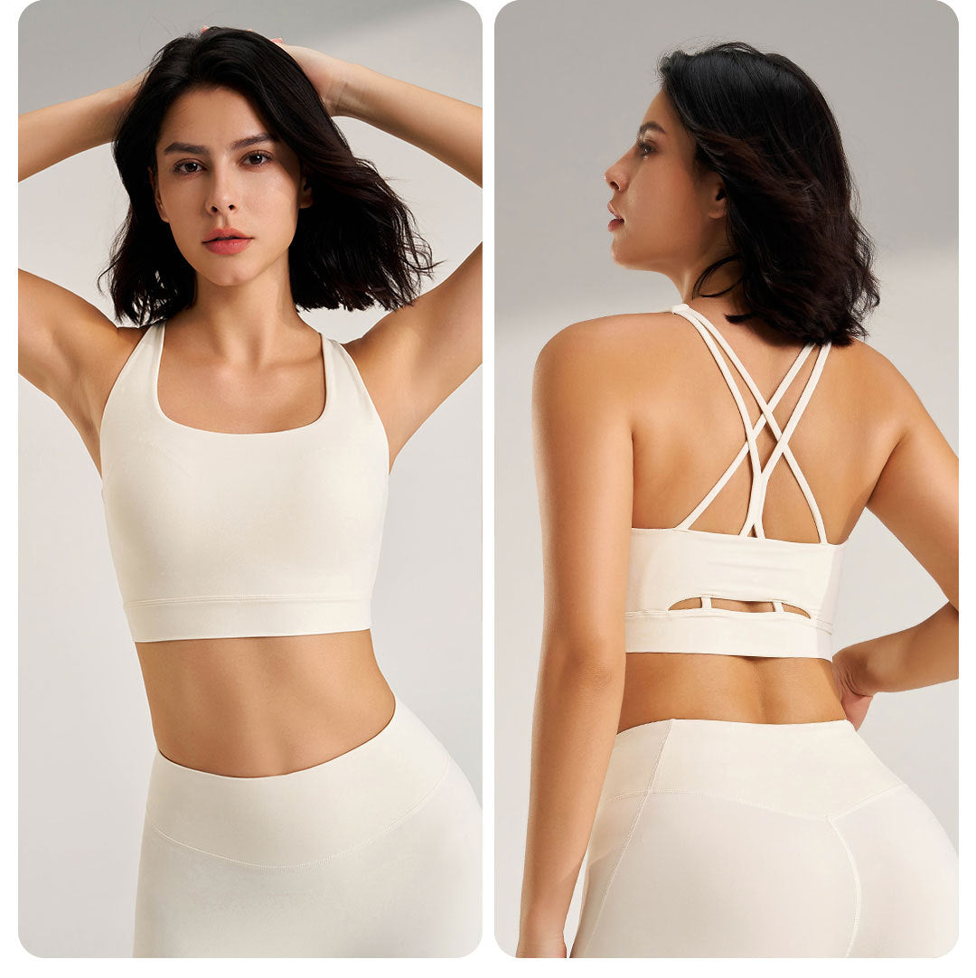 Sports Fitness Bra Yoga Running Underwear Women Shockproof Tight Breathable Casual Beauty Back Small Vest Fixed Integrated Cup