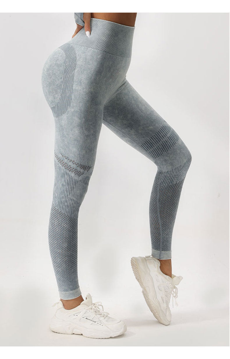 High Waist Peach Hip Lift Fitness Pants Washed Matte Tight Sports Yoga Pants