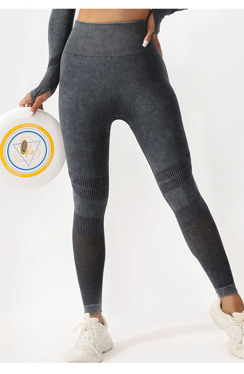 High Waist Peach Hip Lift Fitness Pants Washed Matte Tight Sports Yoga Pants