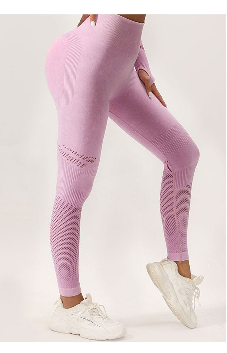 High Waist Peach Hip Lift Fitness Pants Washed Matte Tight Sports Yoga Pants