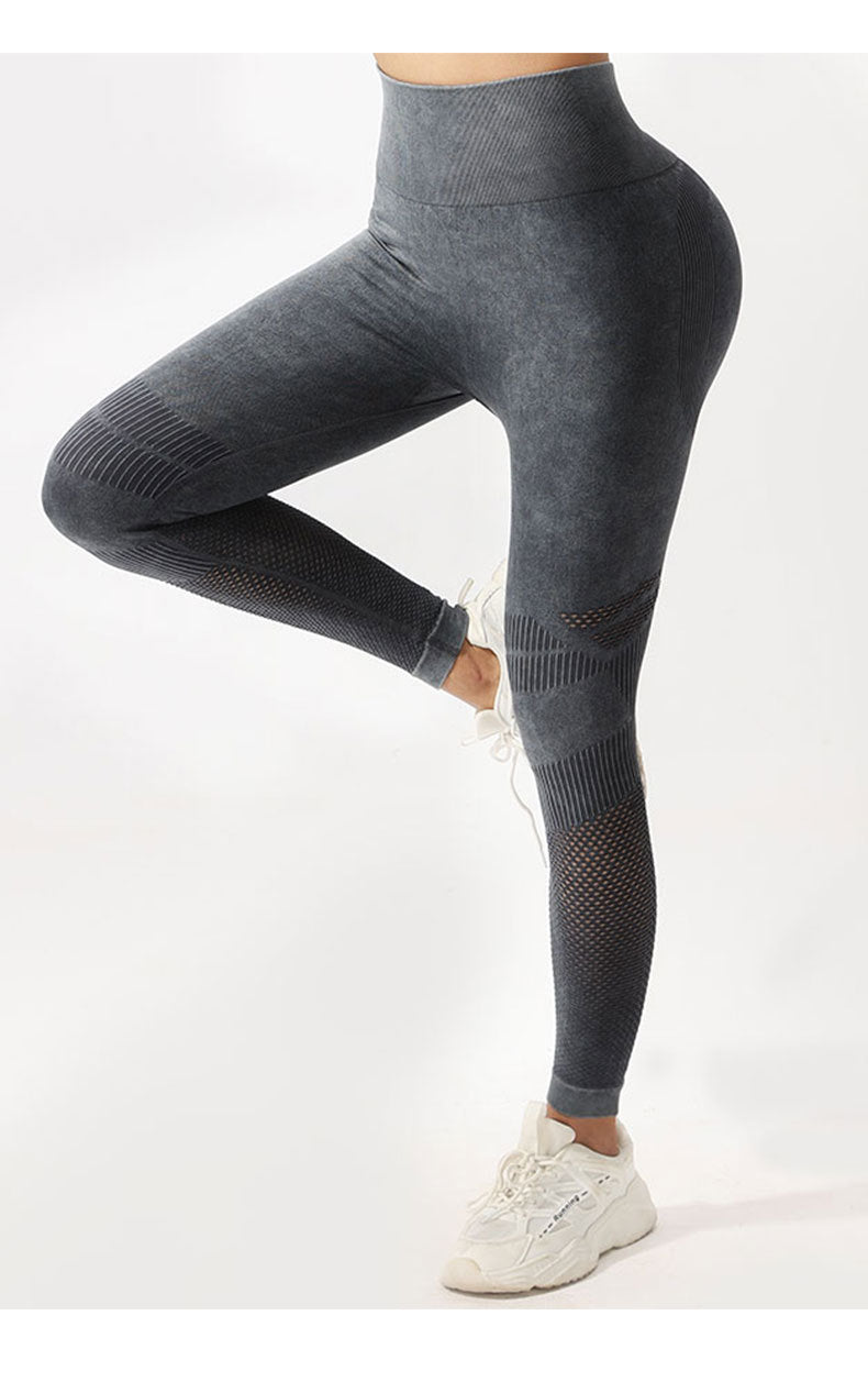 High Waist Peach Hip Lift Fitness Pants Washed Matte Tight Sports Yoga Pants