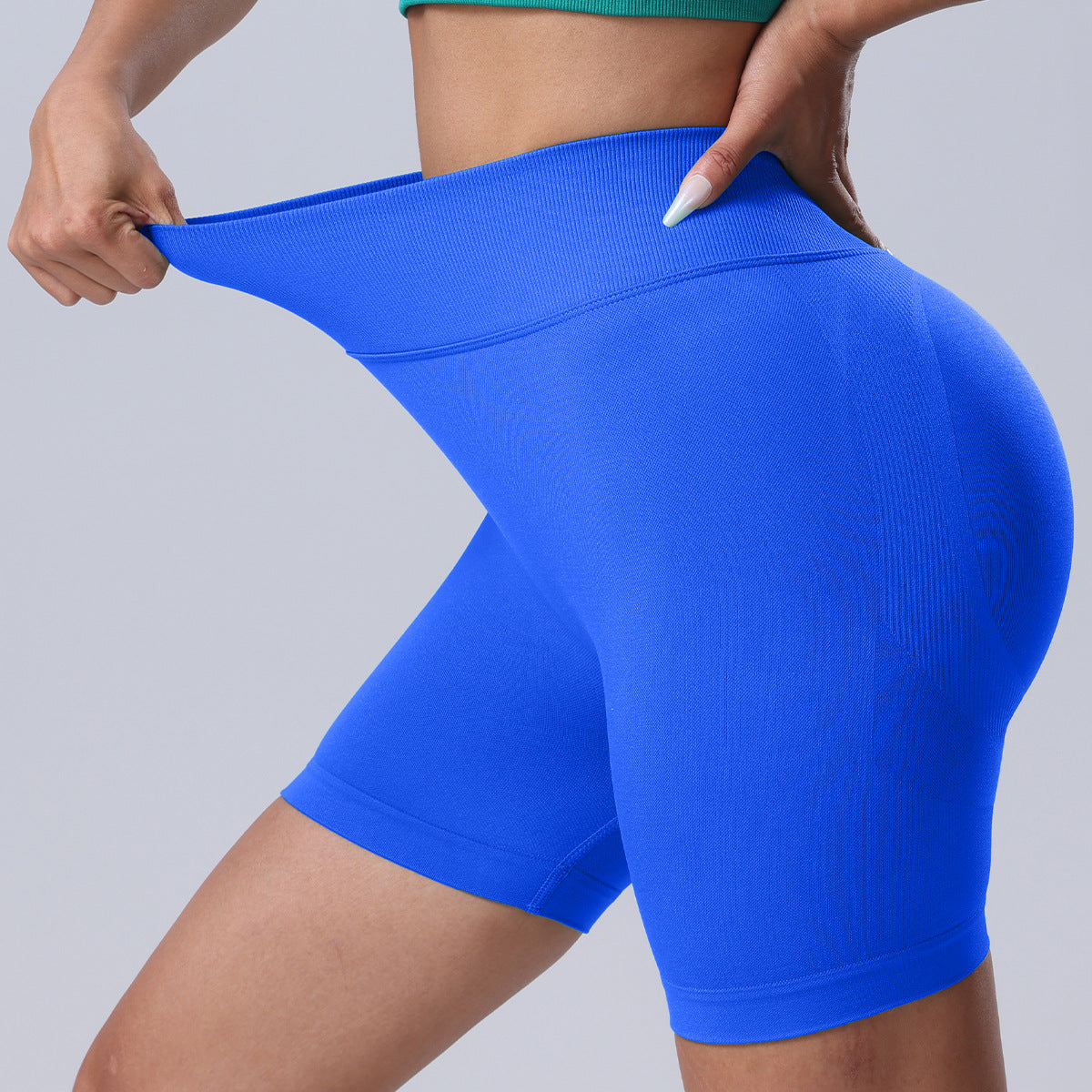 Seamless Rear V Waist Peach Hip Tight Fitness Summer Running Anti-walking Quick-drying Yoga Four-point Shorts