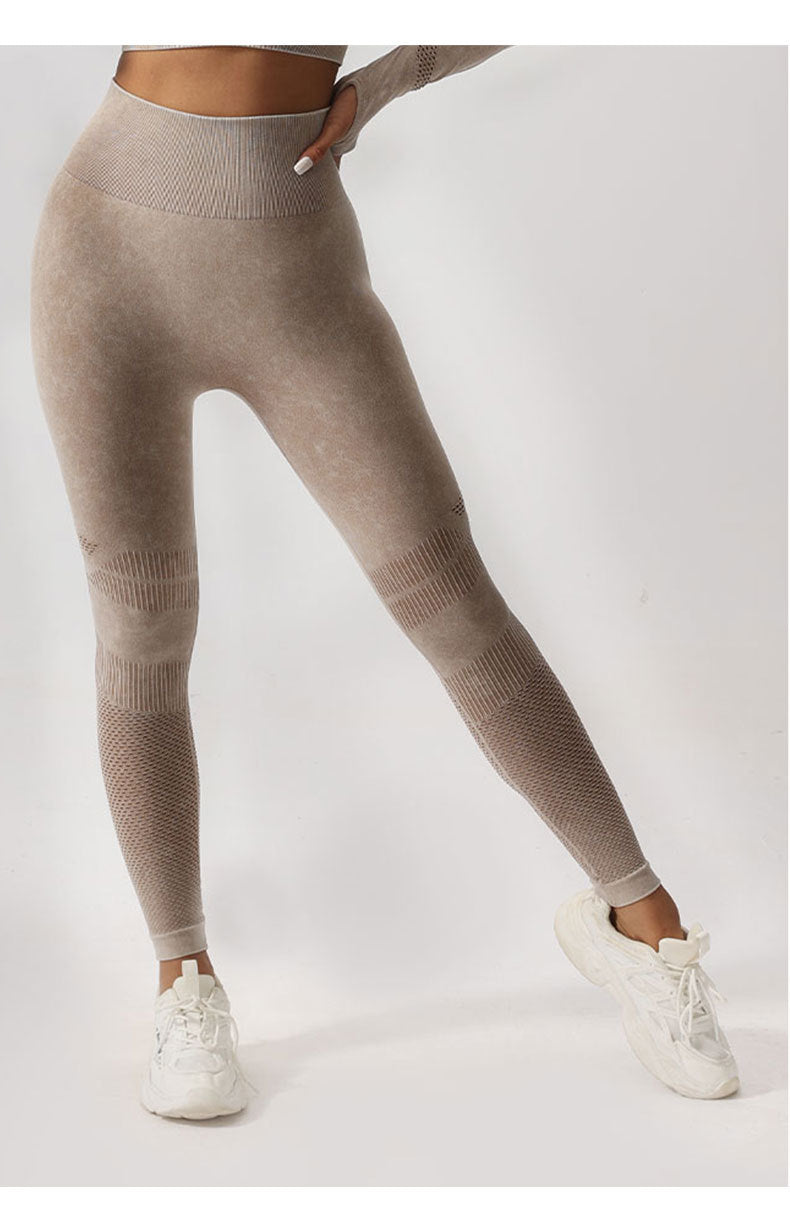 High Waist Peach Hip Lift Fitness Pants Washed Matte Tight Sports Yoga Pants