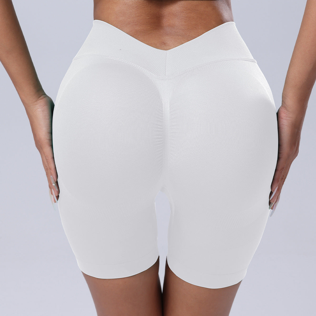 Seamless Rear V Waist Peach Hip Tight Fitness Summer Running Anti-walking Quick-drying Yoga Four-point Shorts