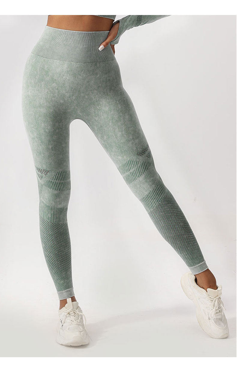 High Waist Peach Hip Lift Fitness Pants Washed Matte Tight Sports Yoga Pants