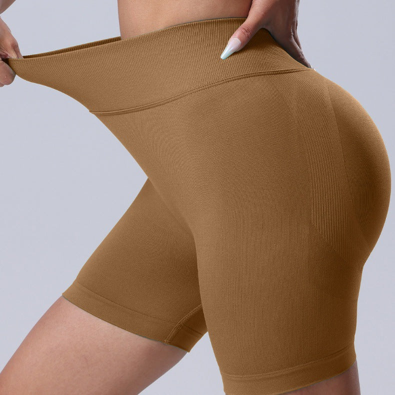 Seamless Rear V Waist Peach Hip Tight Fitness Summer Running Anti-walking Quick-drying Yoga Four-point Shorts