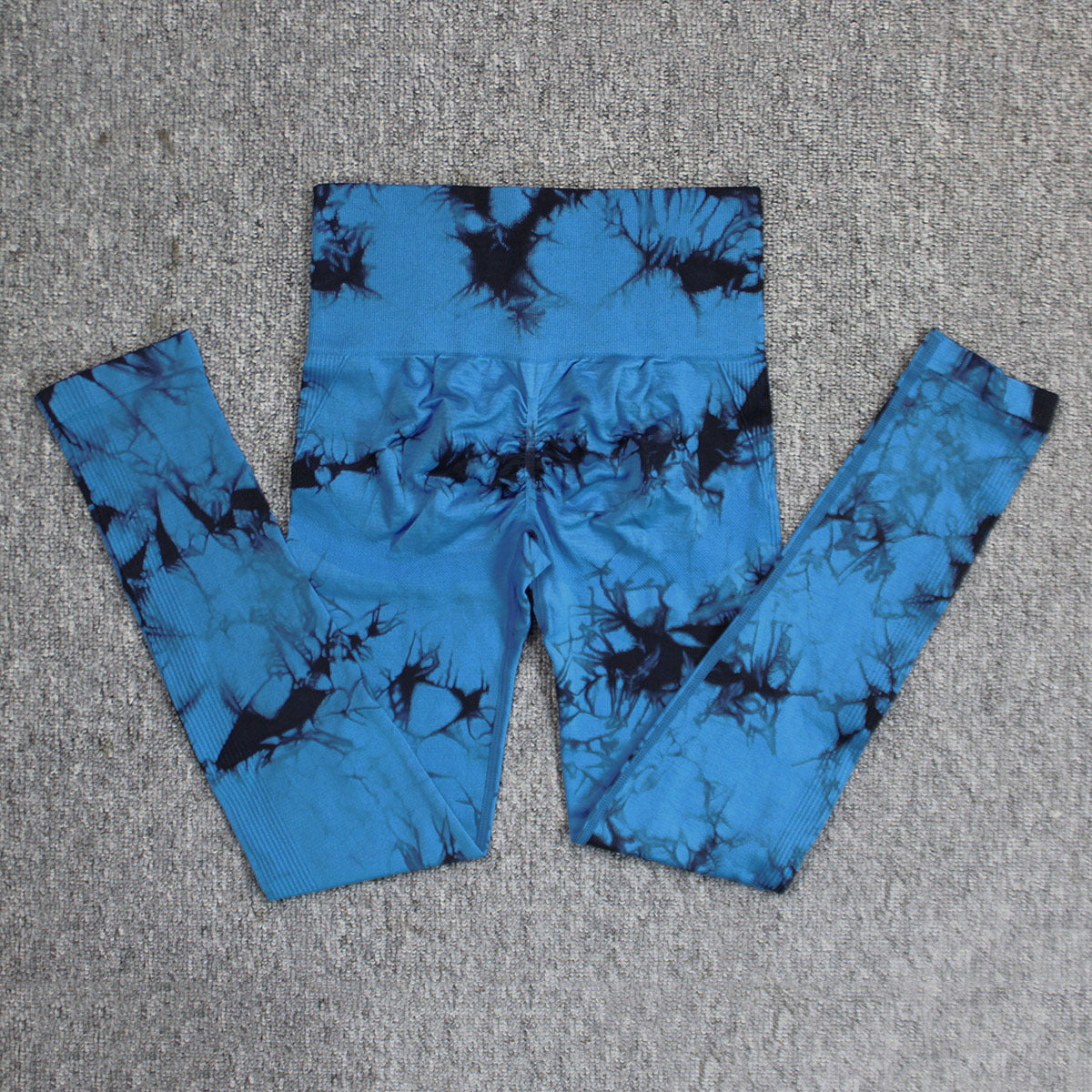 Cross-Border Amazon Hot Seamless Smiley Face Tie-Dye Yoga Pants High Waist Peach Hip Tights High Elasticity Workout Pants