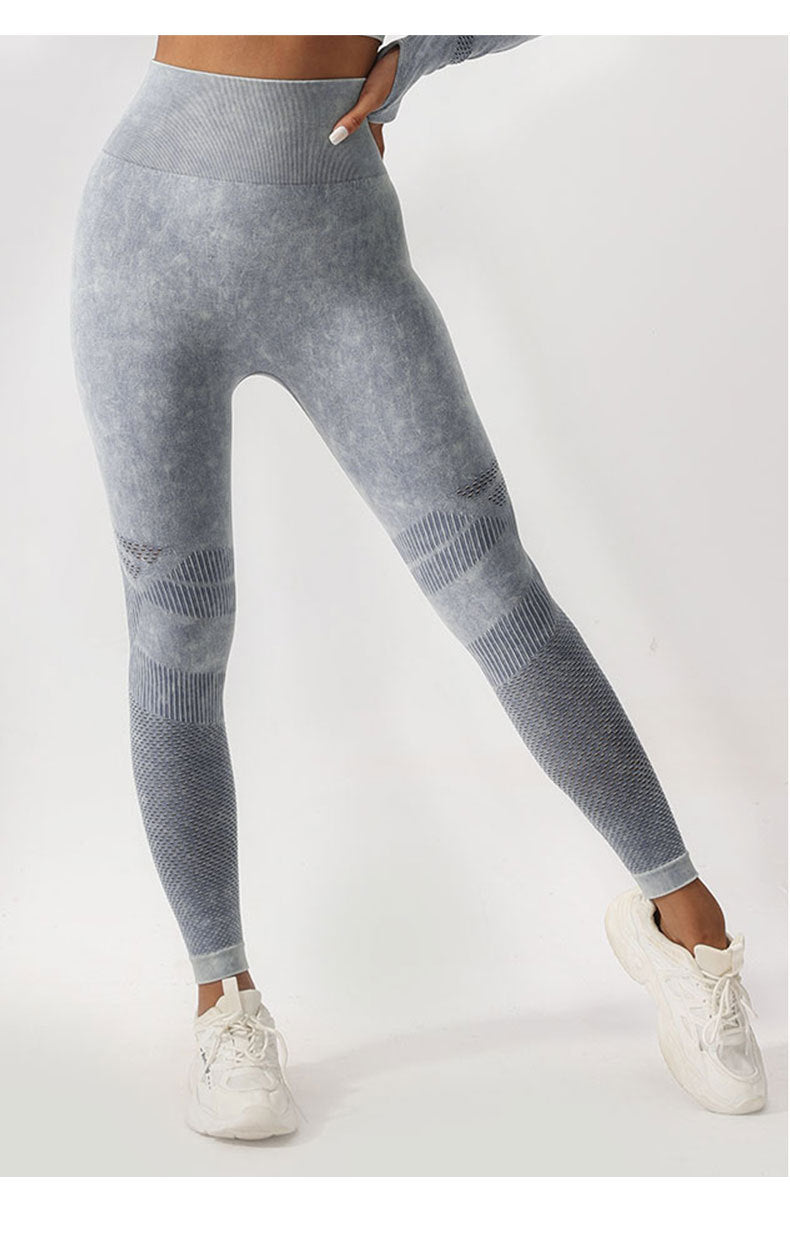 High Waist Peach Hip Lift Fitness Pants Washed Matte Tight Sports Yoga Pants